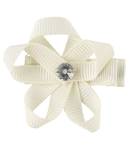 Little Wonders H?rblomst - IngRød - 4 cm - Grosgrain - Creme
