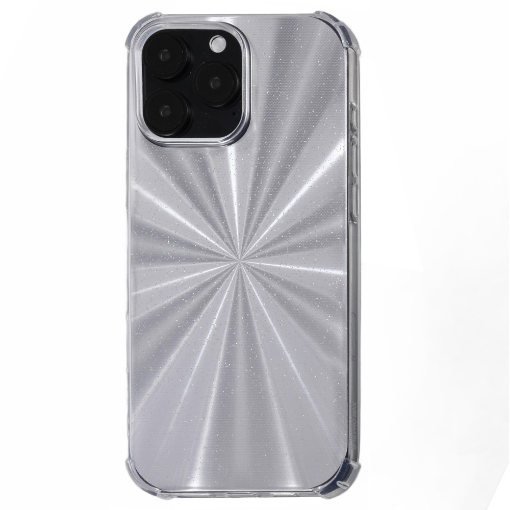 iPhone 16 Pro Hybrid Hülle TPU Bumper mit Acryl Rückseite   Wechselbare Einlegekarten - Transparent / Silber
