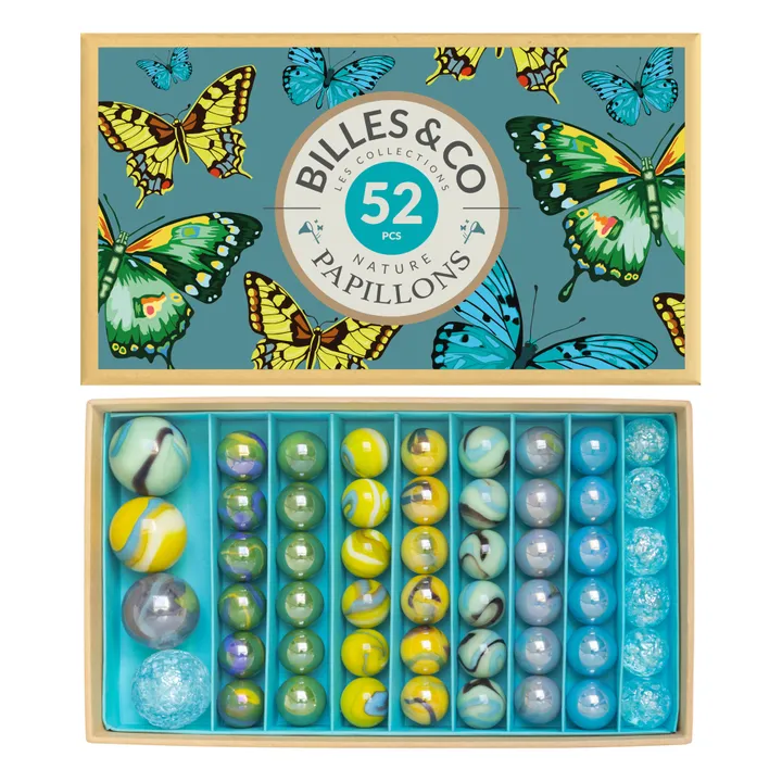 Billes & Co Coffret de 52 billes Papillons