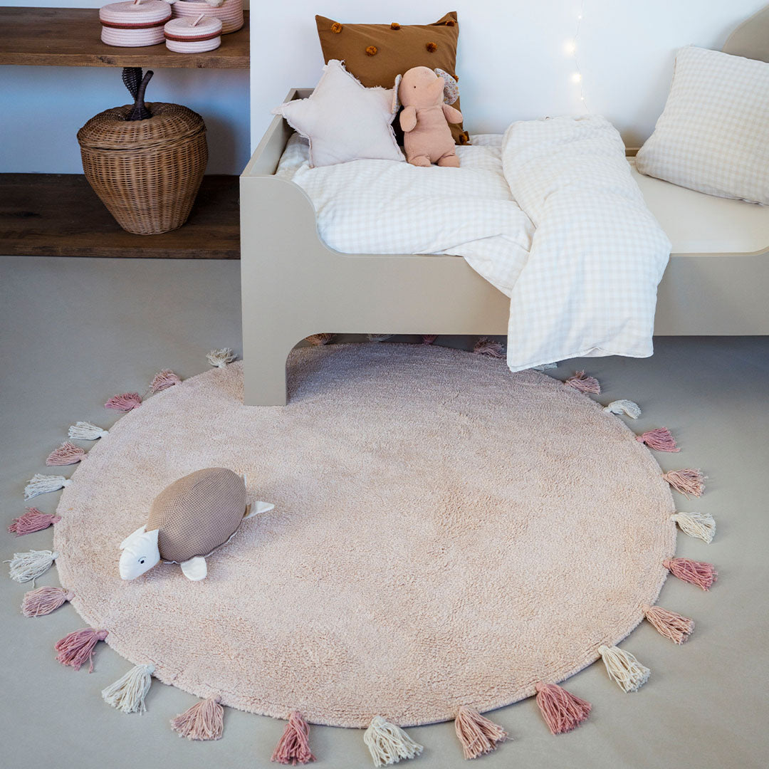 tapis petit vloerkleed sara - roze - 130x130 cm