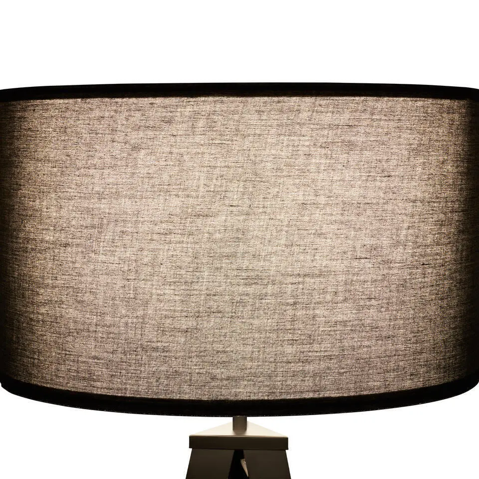 tectake Staande lamp Lunaris, textielkap, driepootsframe, Zwart