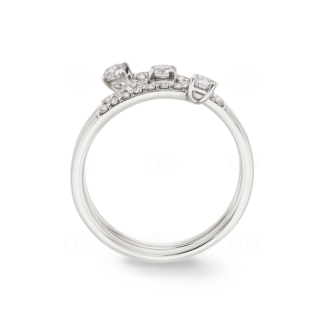 Damenring 750/18 K Weissgold mit Diamanten 0.50 ct H/si