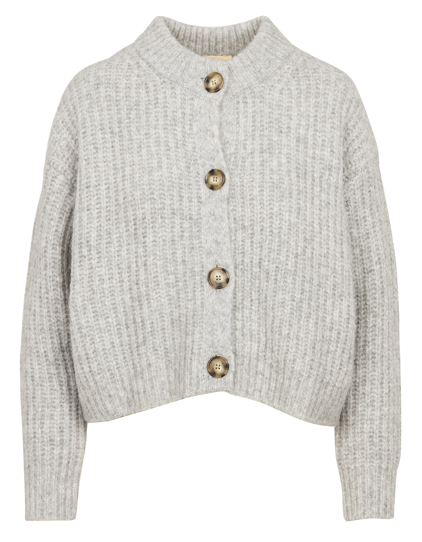 ADYKA - Gilet col rond en laine mélangée | Gris