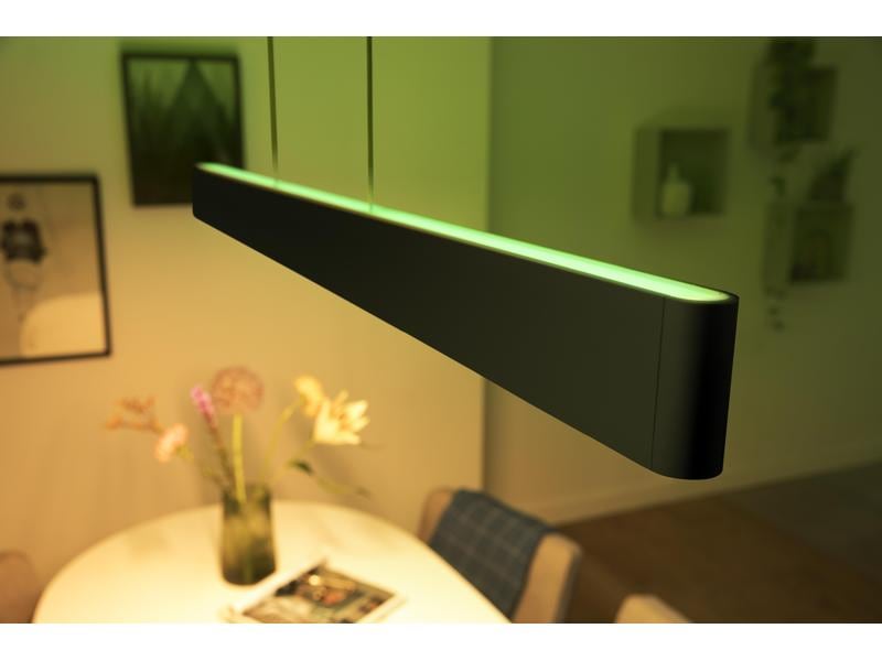 Philips Hue White & Col. Amb. Ensis Pendelleuchte schwarz 4 Pendelleuchte mit integriertem LED Modul