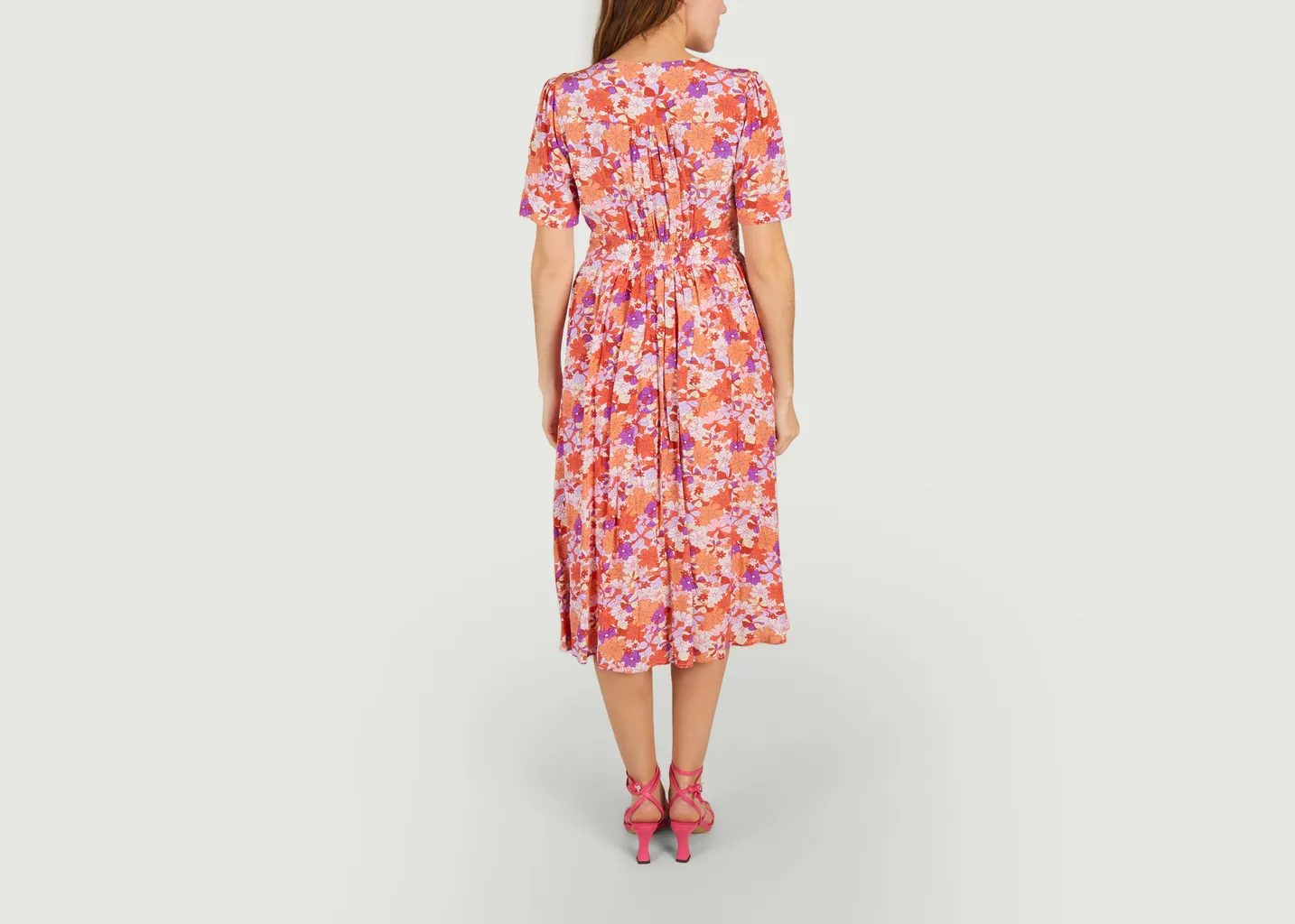 Robe midi imprimé fleuri Casey Suncoo