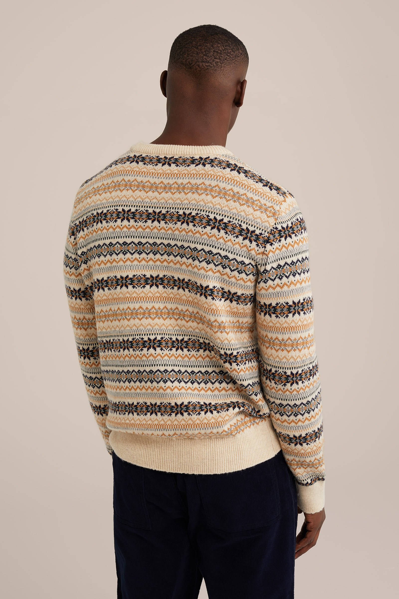 trui met dessin WE Fashion Beige