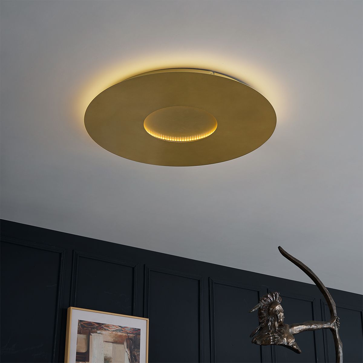 Moderne plafondlamp goud 60cm incl. LED 3-staps dimbaar - Morning