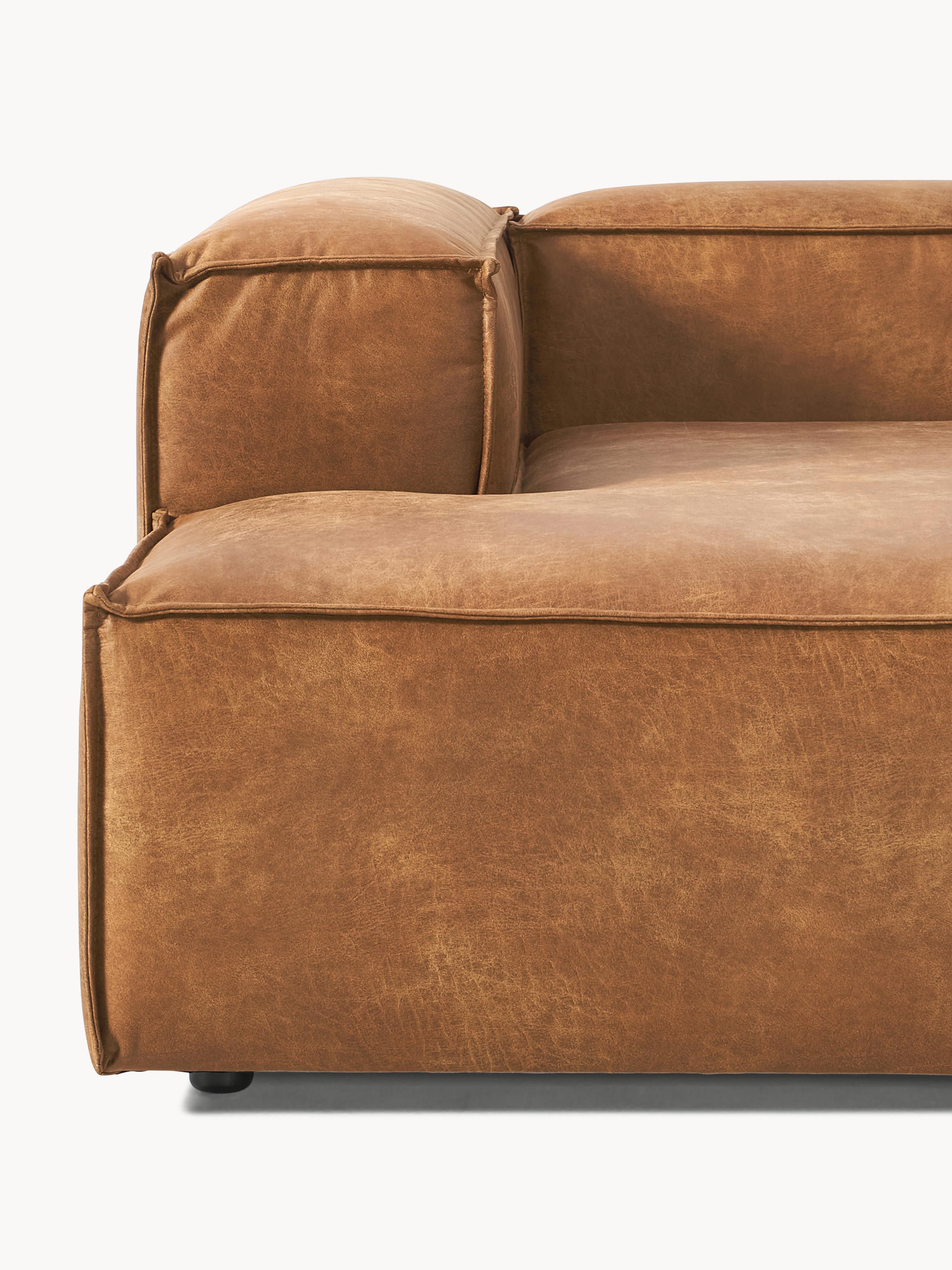 Modulaire hoekbank van gerecycled leer Lennon (2-zits)