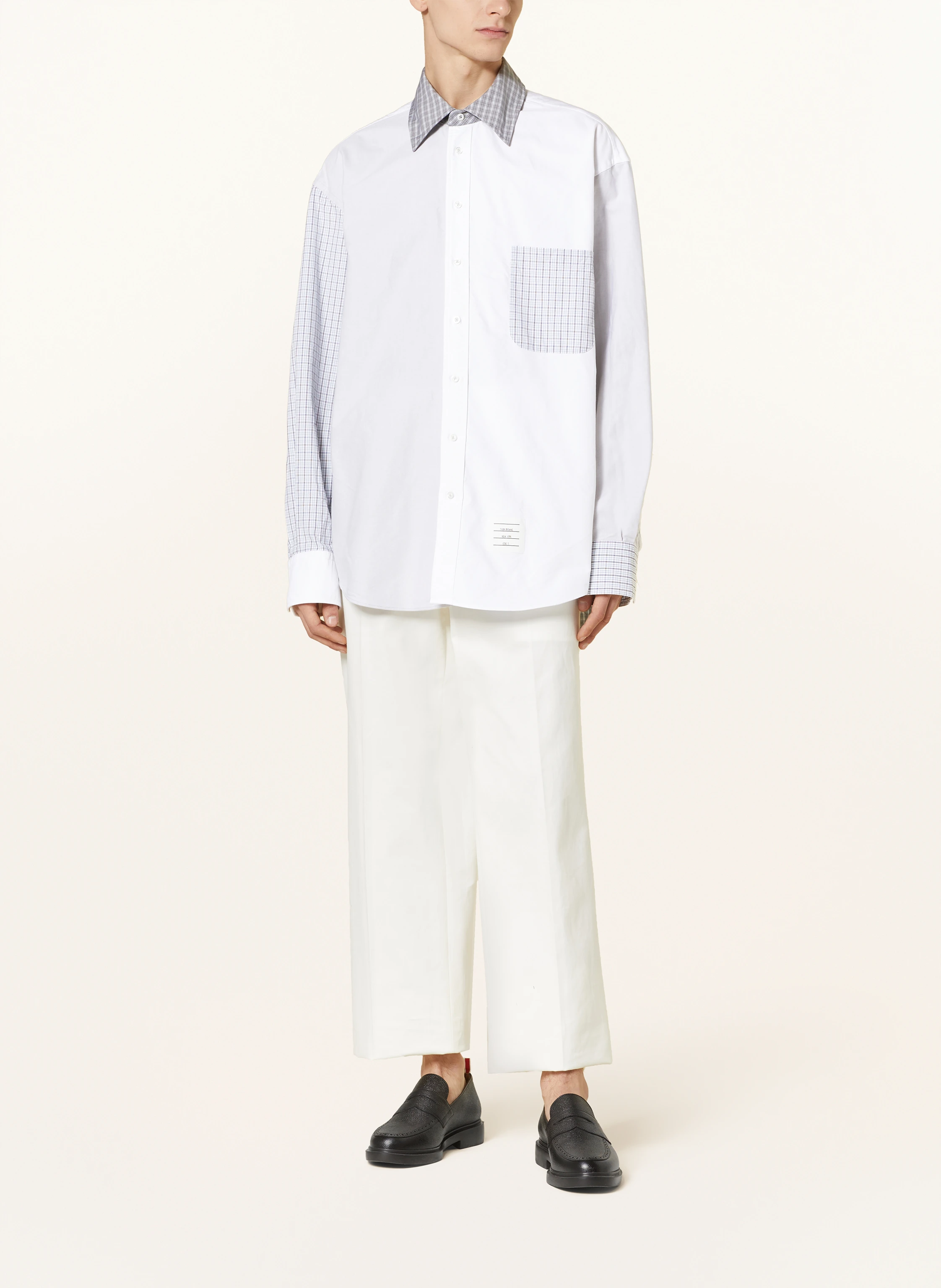 THOM BROWNE. Hemd Oversized Fit im Materialmix