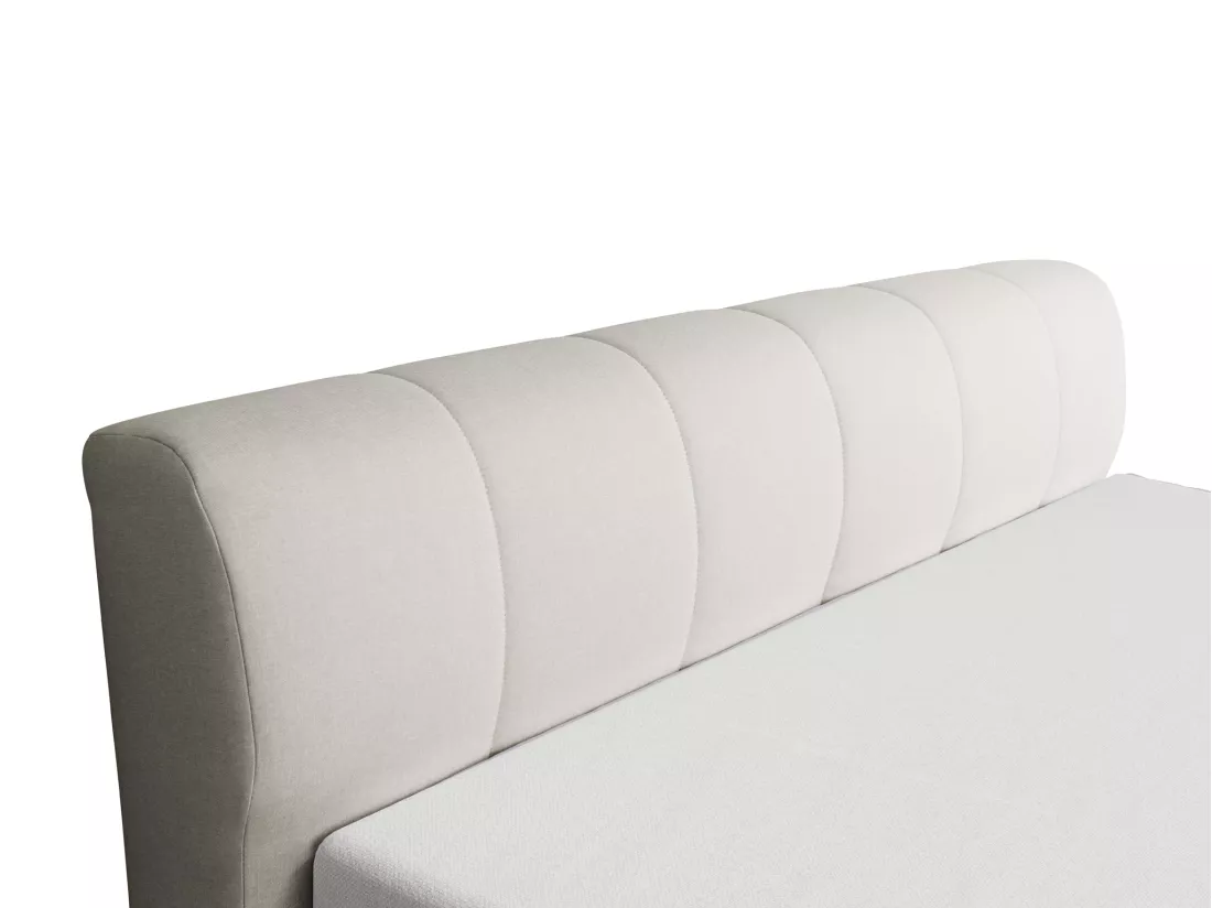 Ensemble complet boxspring tête de lit + sommier avec leds + matelas - 160 x 200 cm - Tissu - Gris - OTARU de YSMÉE
