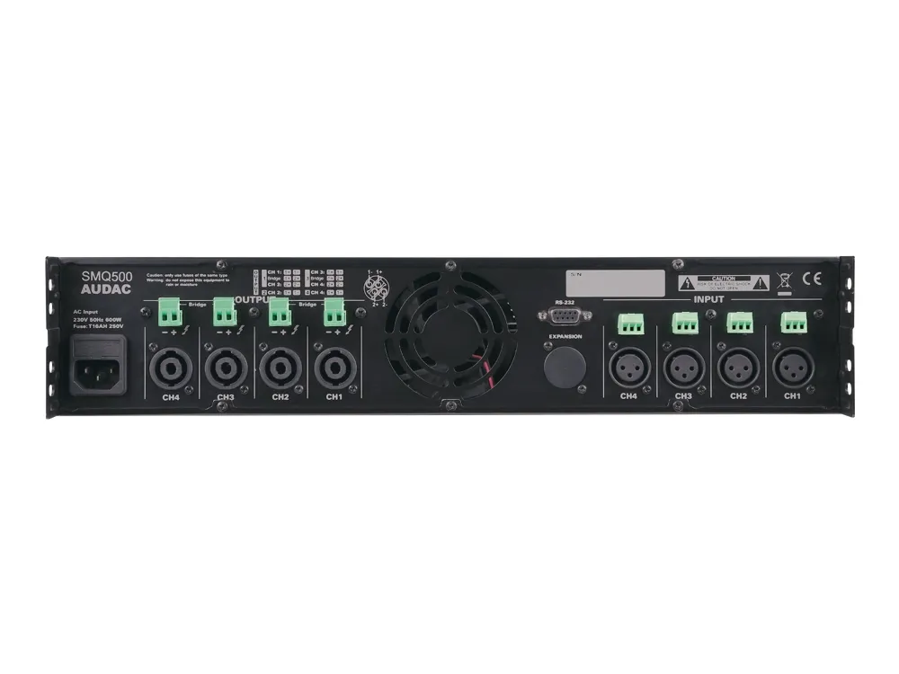 Audac SMQ500 - Forstærker - 4 x 500 Watt - sort