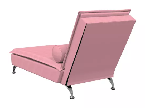 Chaise longue de massage avec traversin rose velours