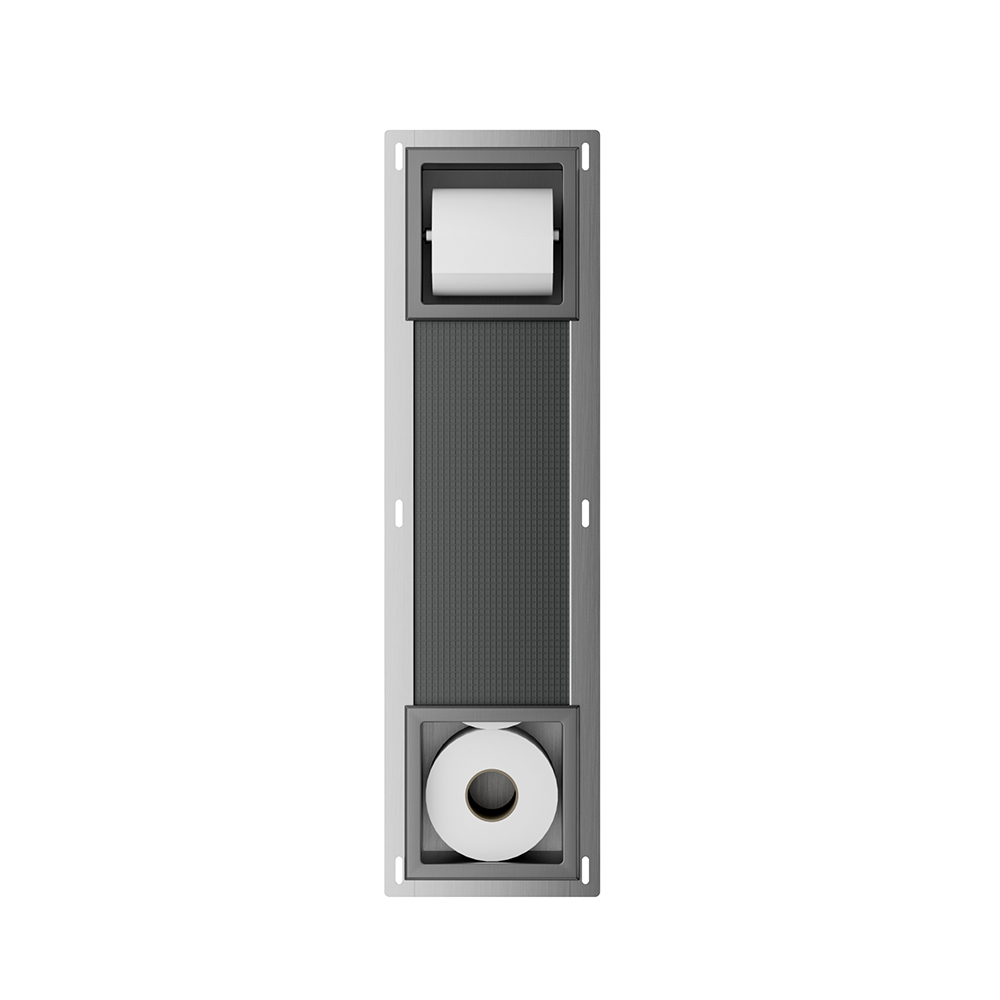 Mueller Mokri inbouw toiletrolhouder zonder klep met reserverolhouder gunmetal
