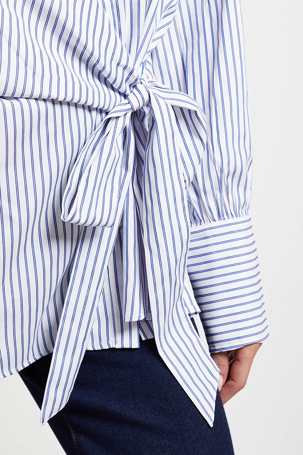 Wallis Chemise à Rayures avec Lien Latéral