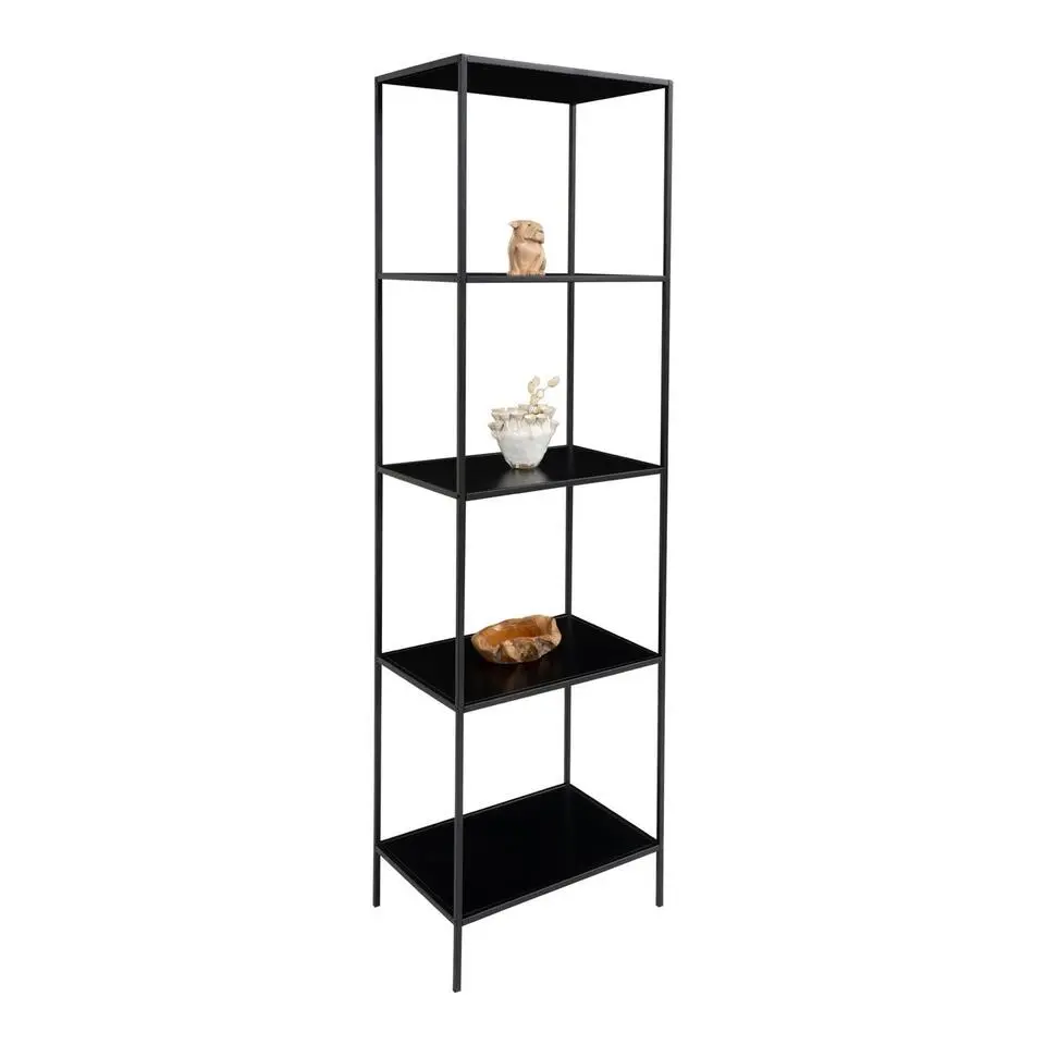 Wandkast Metaal Zwart - Melamine - 36x51x170cm - Kast Vita