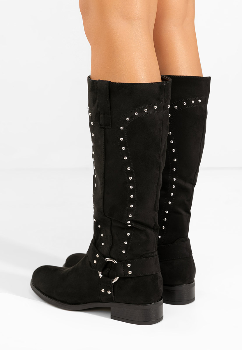 Bottes à petit talon noires Nalira