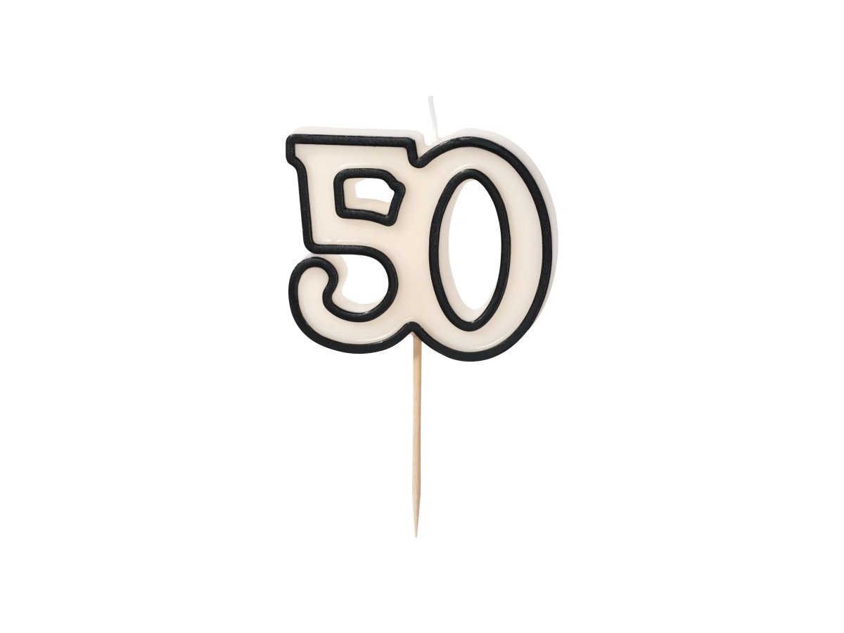 50 Jaar Kaars Zwart Wit 5,5cm