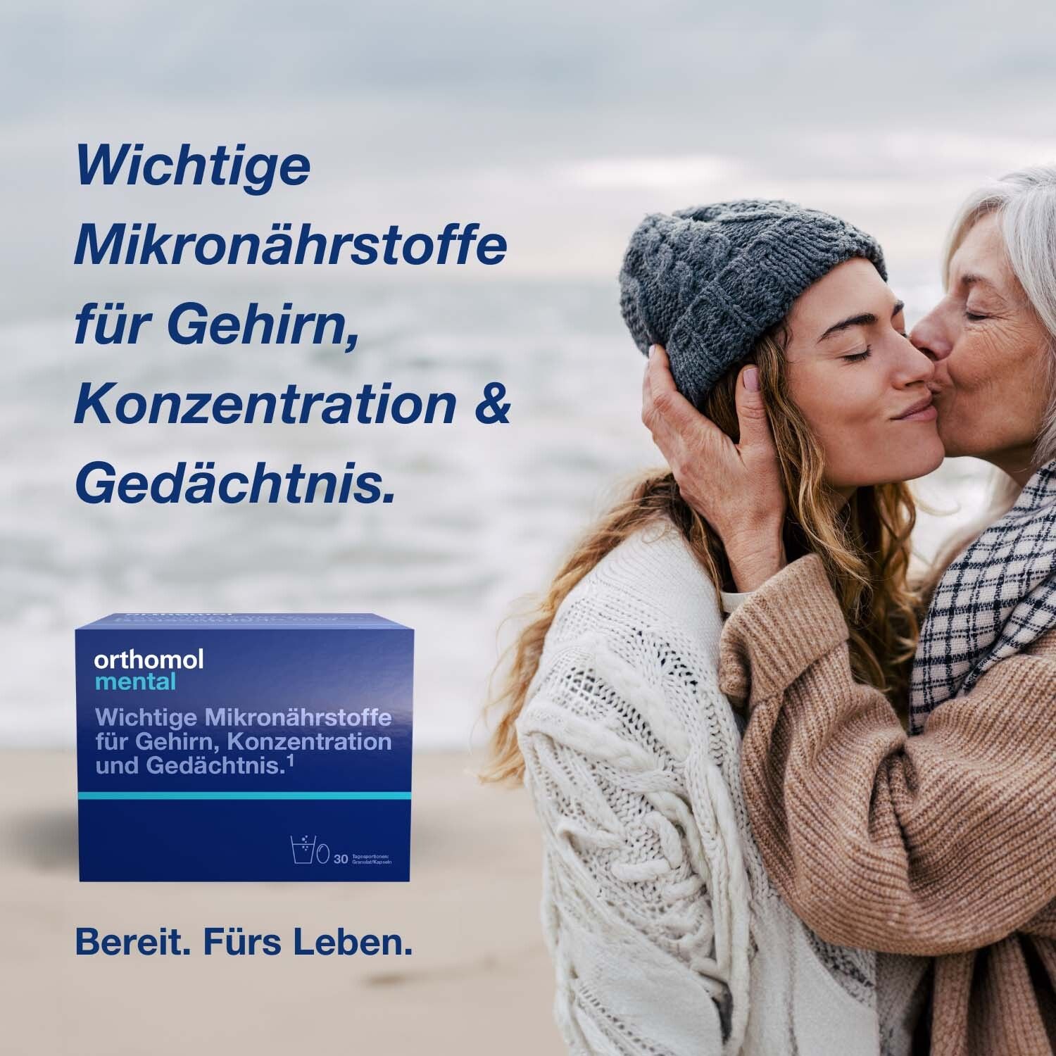 Orthomol Mental - für Gehirn, Konzentration und Gedächtnis - mit Omega-3-Fettsäure, Magnesium und Vitamin B12 - Granulat/Kapseln