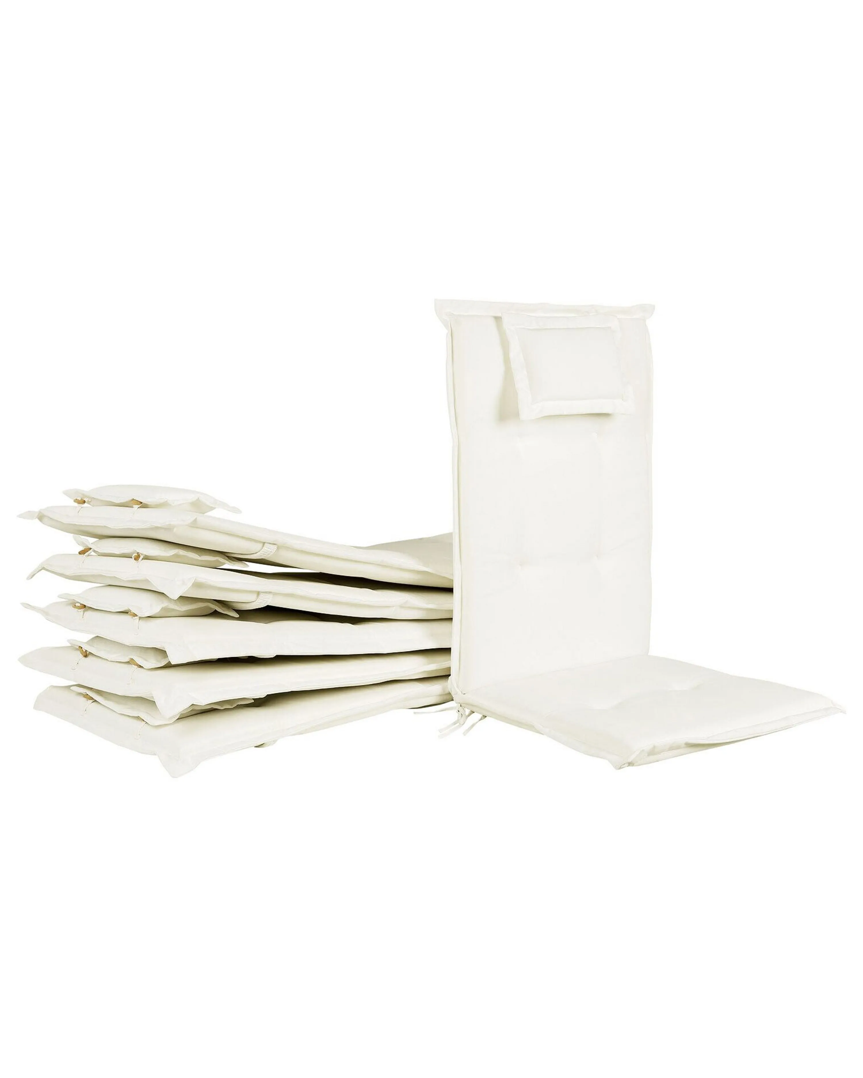 Set van 6 stoelen met zitkussen JAVA Acaciahout Gebroken wit