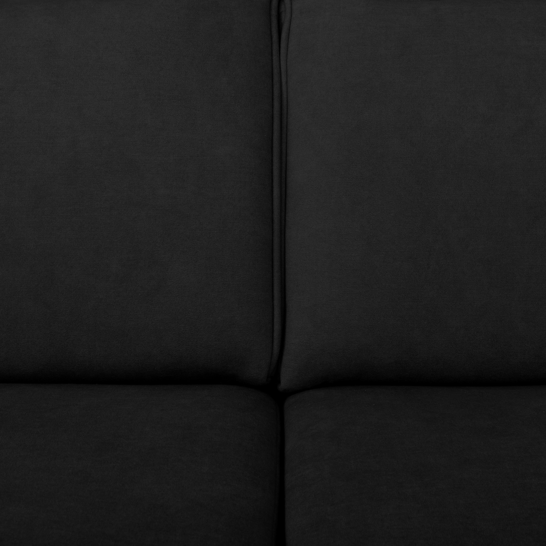 Ecksofa - schwarz - Plüschgewebe - Liegefunktion - Staukasten rechts