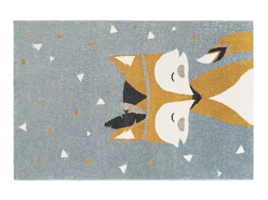 Tapis enfant motif renard - 100 x 150 cm - multicolore - JUNIO