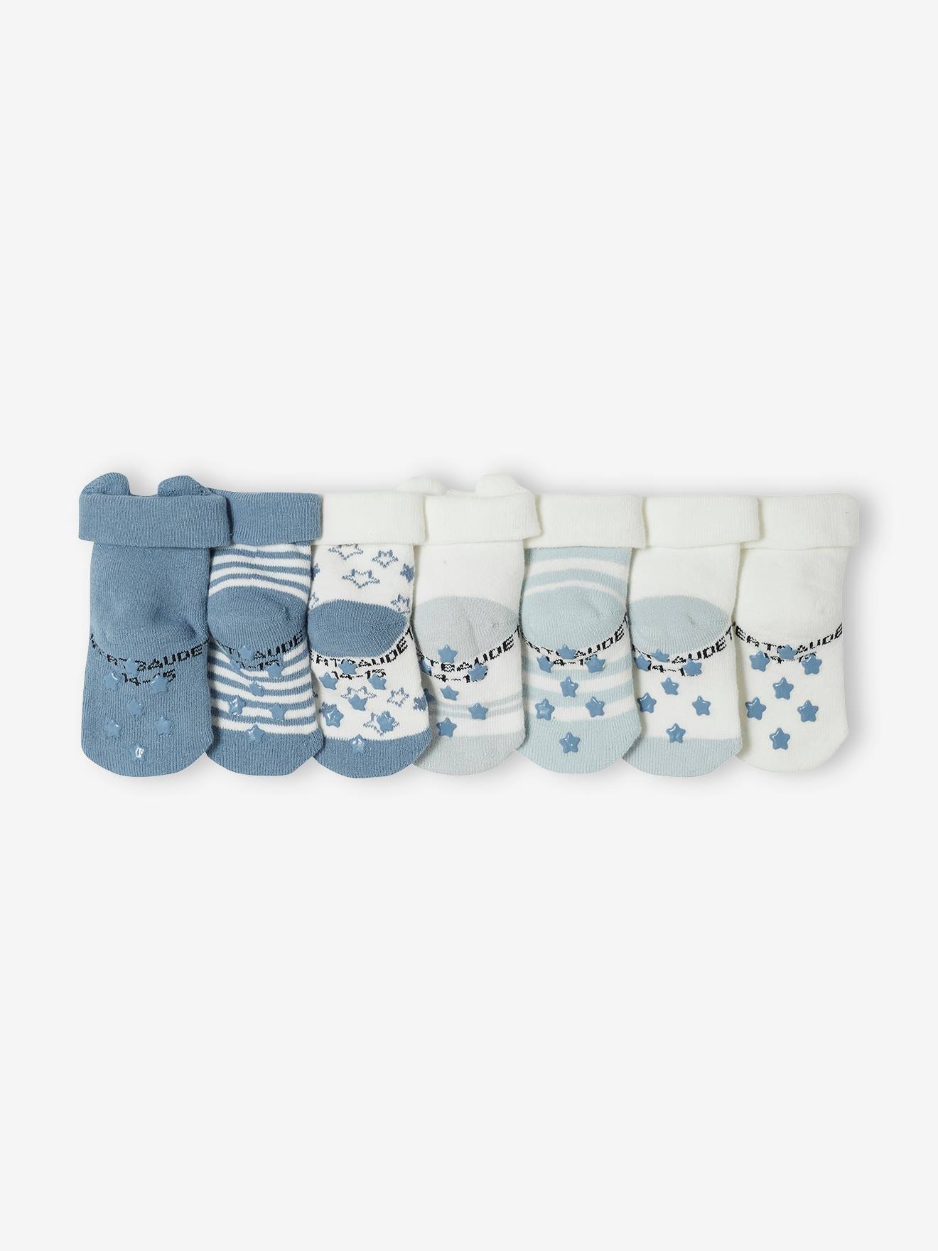 Pacote com 7 pares de meias de bebê 