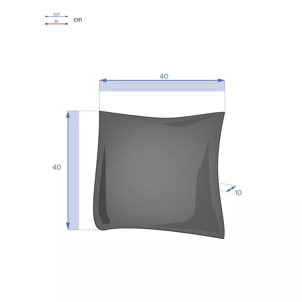 Coussin extérieur carré (40 x 40 cm) Korai Rouge grenade
