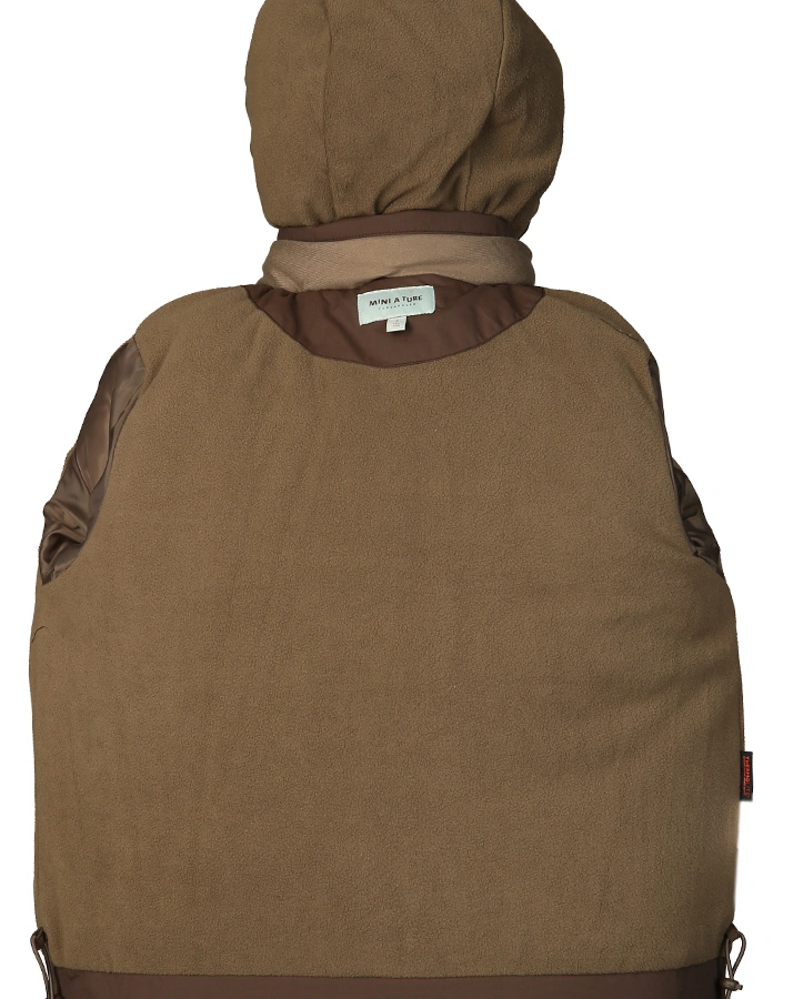 Funktions-Steppjacke MATWELI mit abnehmbarer Kapuze in dunkelbraun