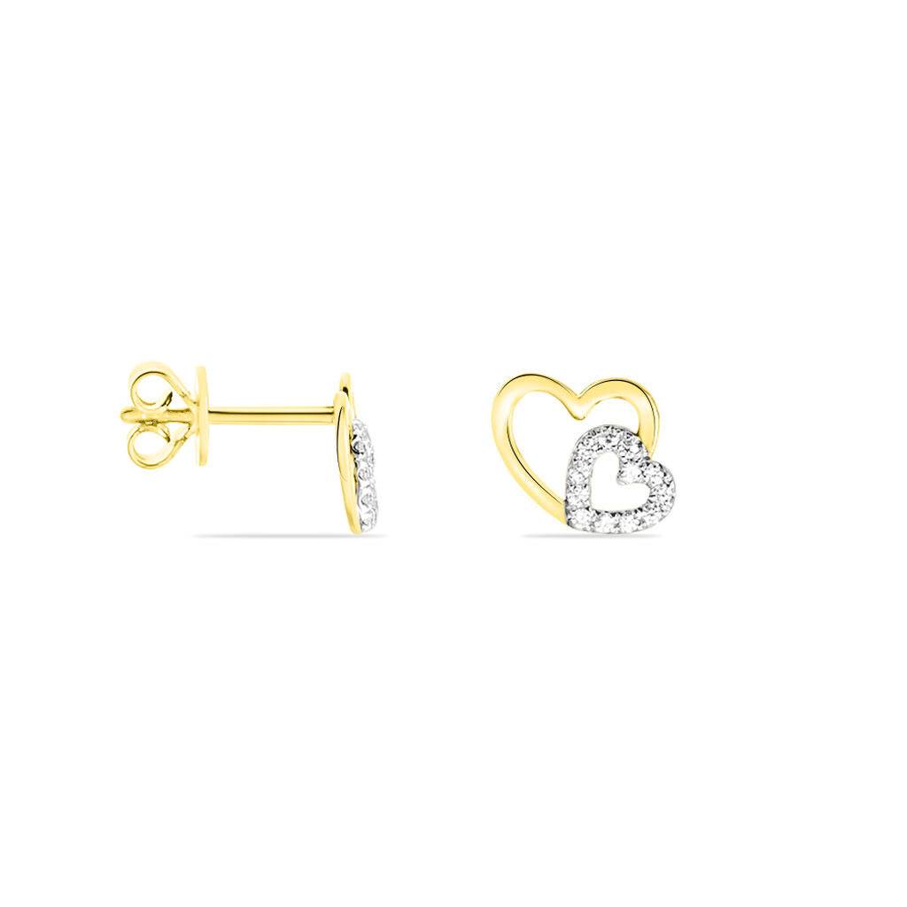 Boucles D'oreilles Puces Marineta Or Jaune Oxyde De Zirconium
