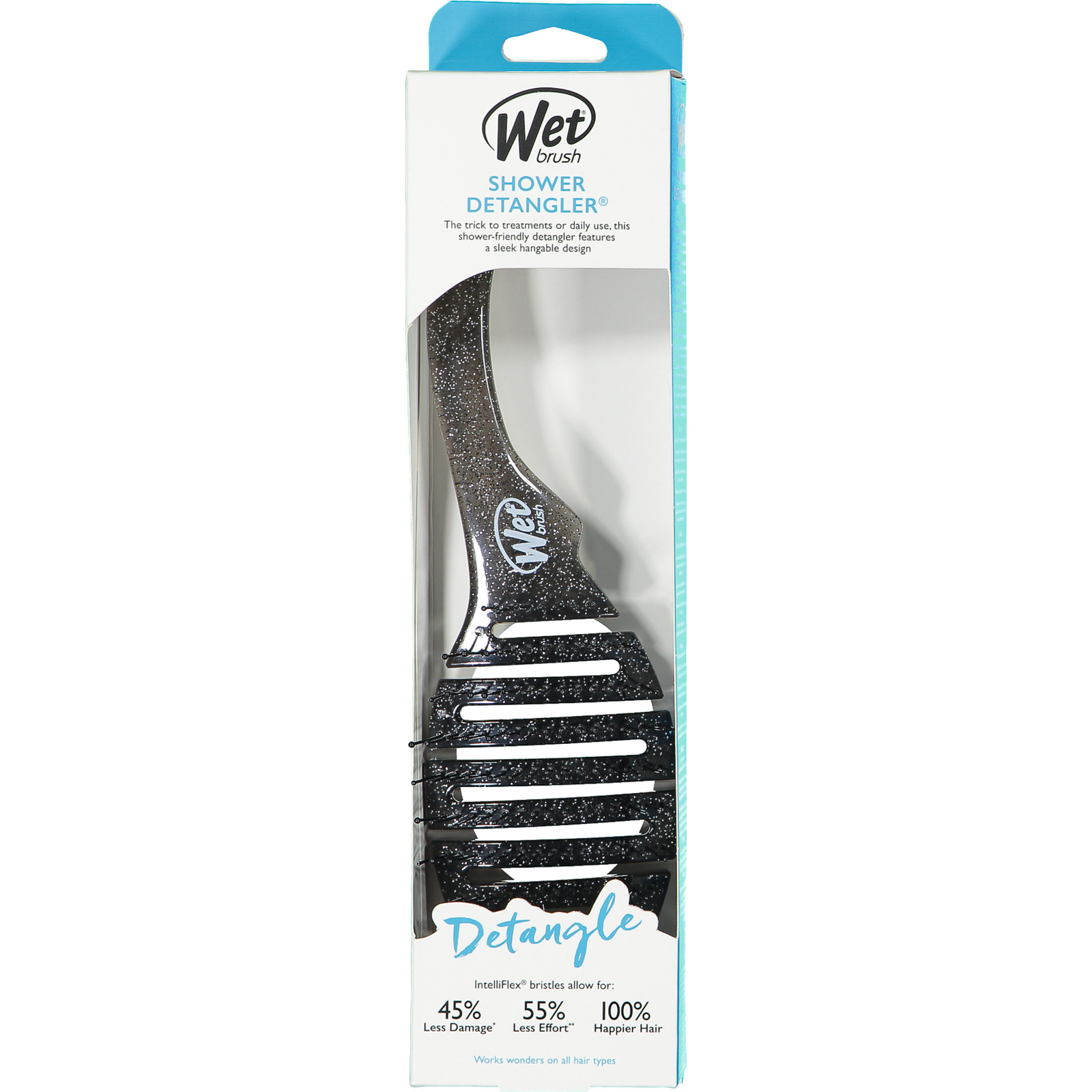 Wet Brush Haarbürste Shower Glitter Detangler Schwarz