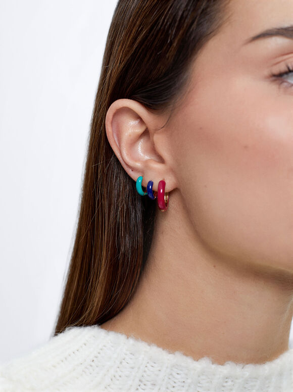 Conjunto De Aros Esmalte - Multicor