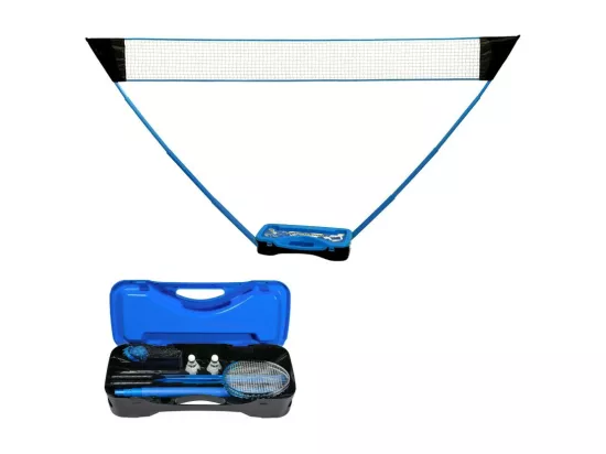 Set de Badminton complet avec filet 295 x 38 x 154 cm, raquettes, volants et étui de rangement