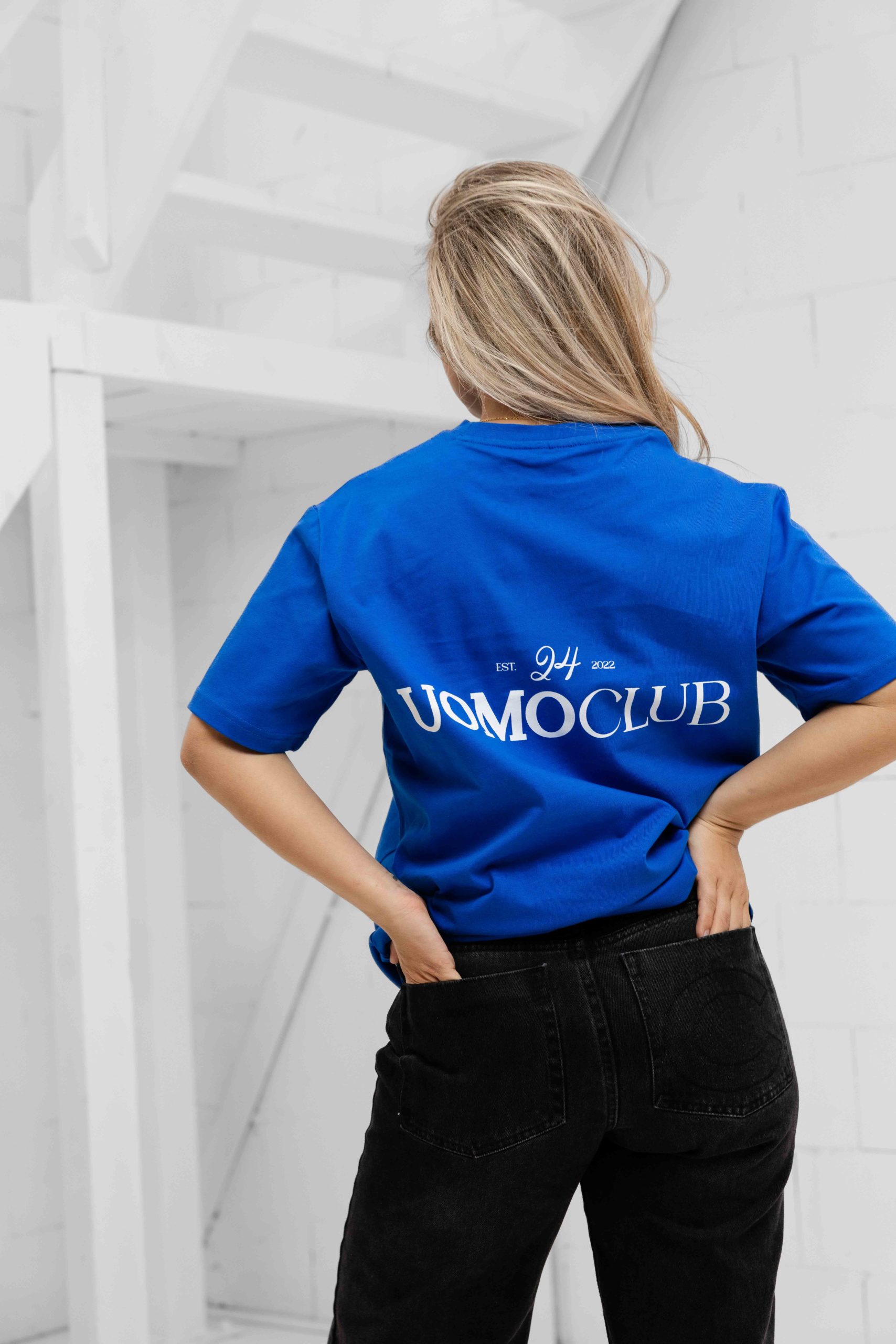 24 Uomo Club T-shirt Dames Kobalt Blauw