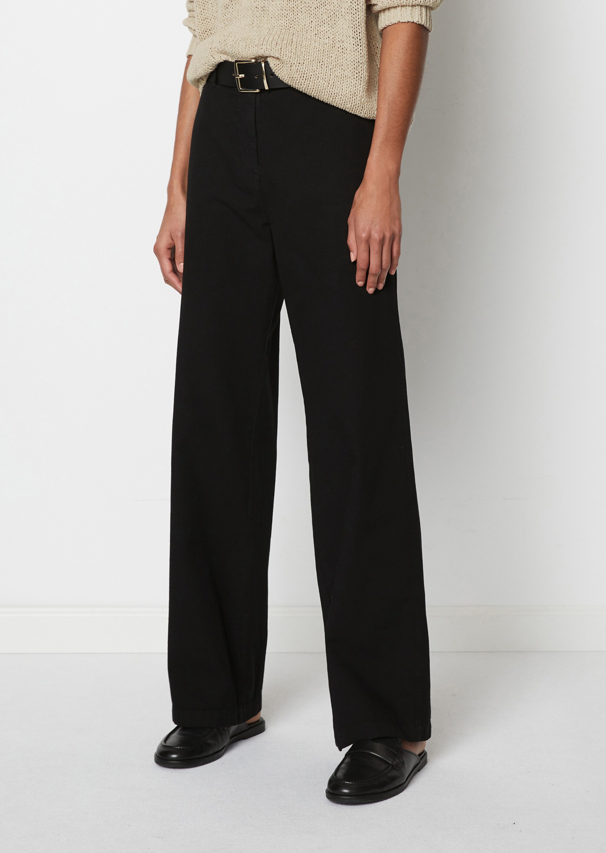 Wide Leg Pantsaus Baumwolle-Hanf-Mix