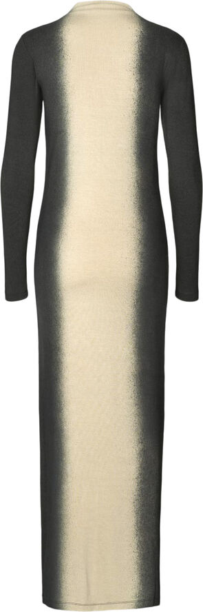 Rabens Saloner Graffiti long jersey dress - Lykka Bone black combo