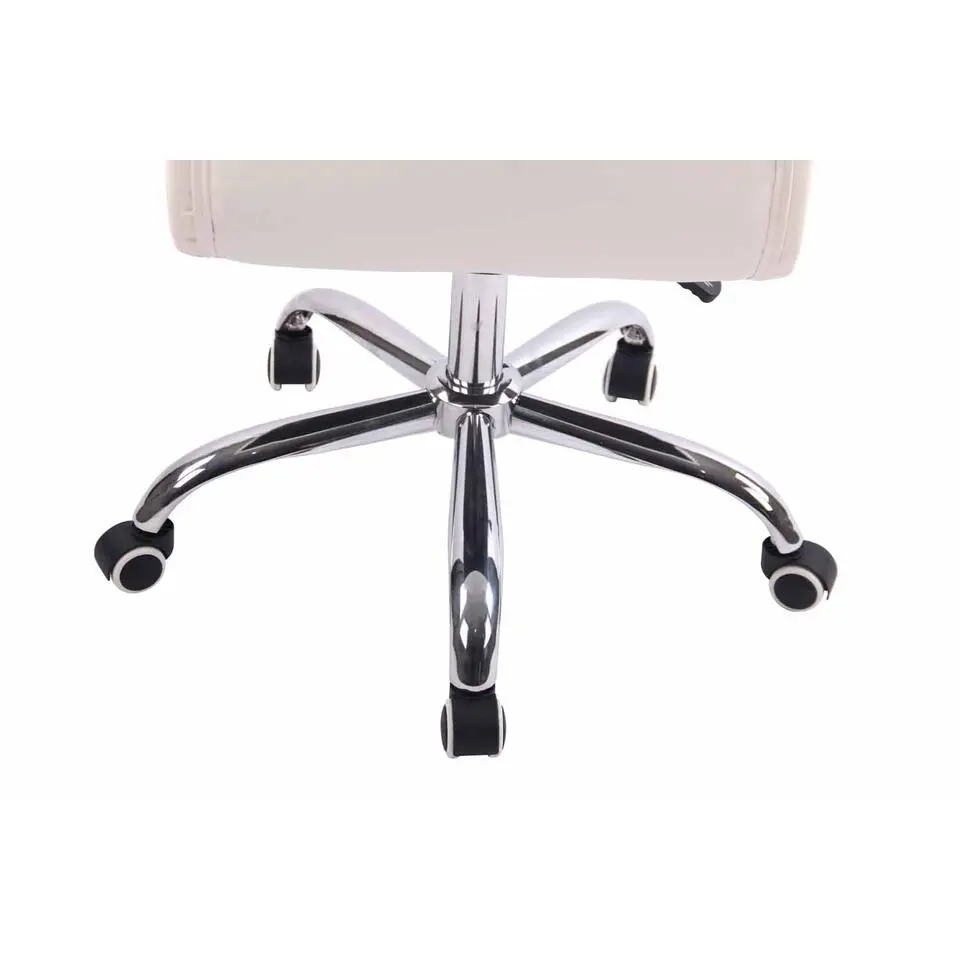 CLP Bureaustoel Deli chroom Frame - Kunstleer - wit