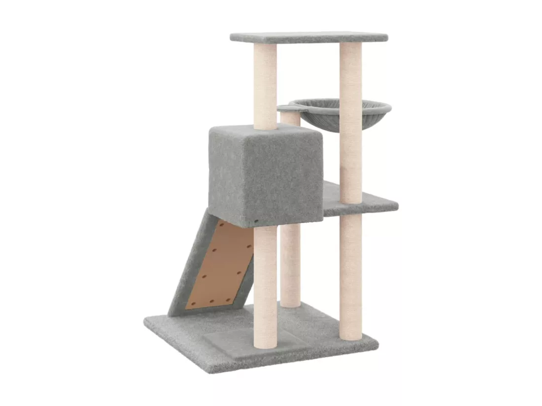 Arbre à chat avec griffoirs en sisal Gris clair 82 cm