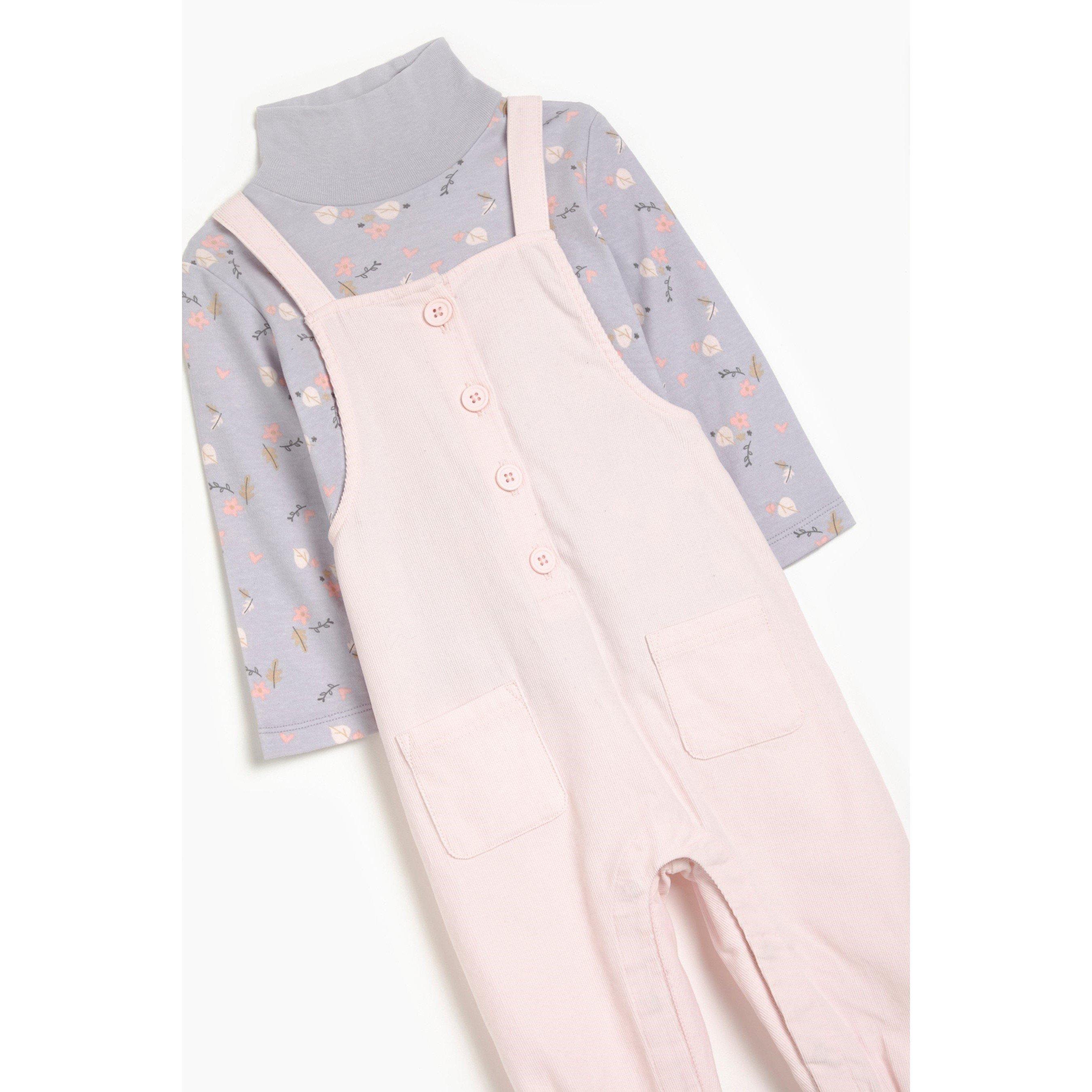 Hello World Studio Baby Girls Cord Dungaree Set