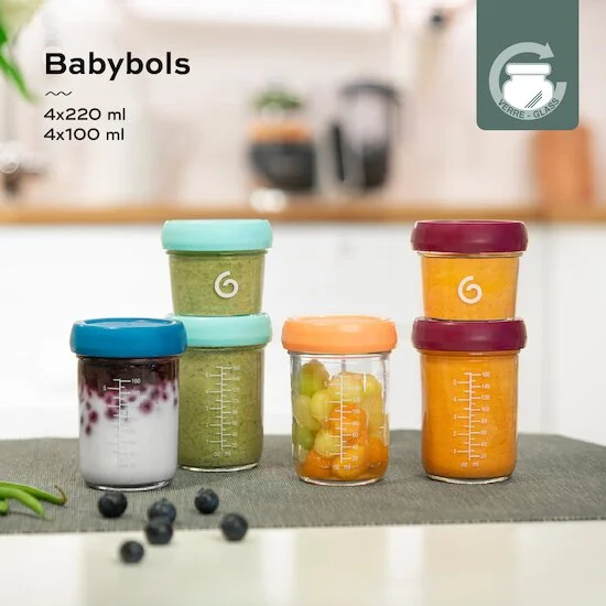 Babybols en verre - 8 pots de conservation + livret Recettes Bio   de               Babymoov