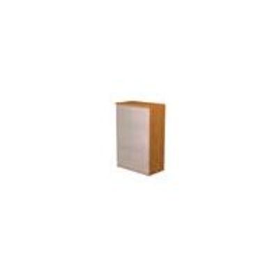 Bibliothèque mi-haute Trend - L80xP35xH120 cm - 2 portes en verre dépoli - gris