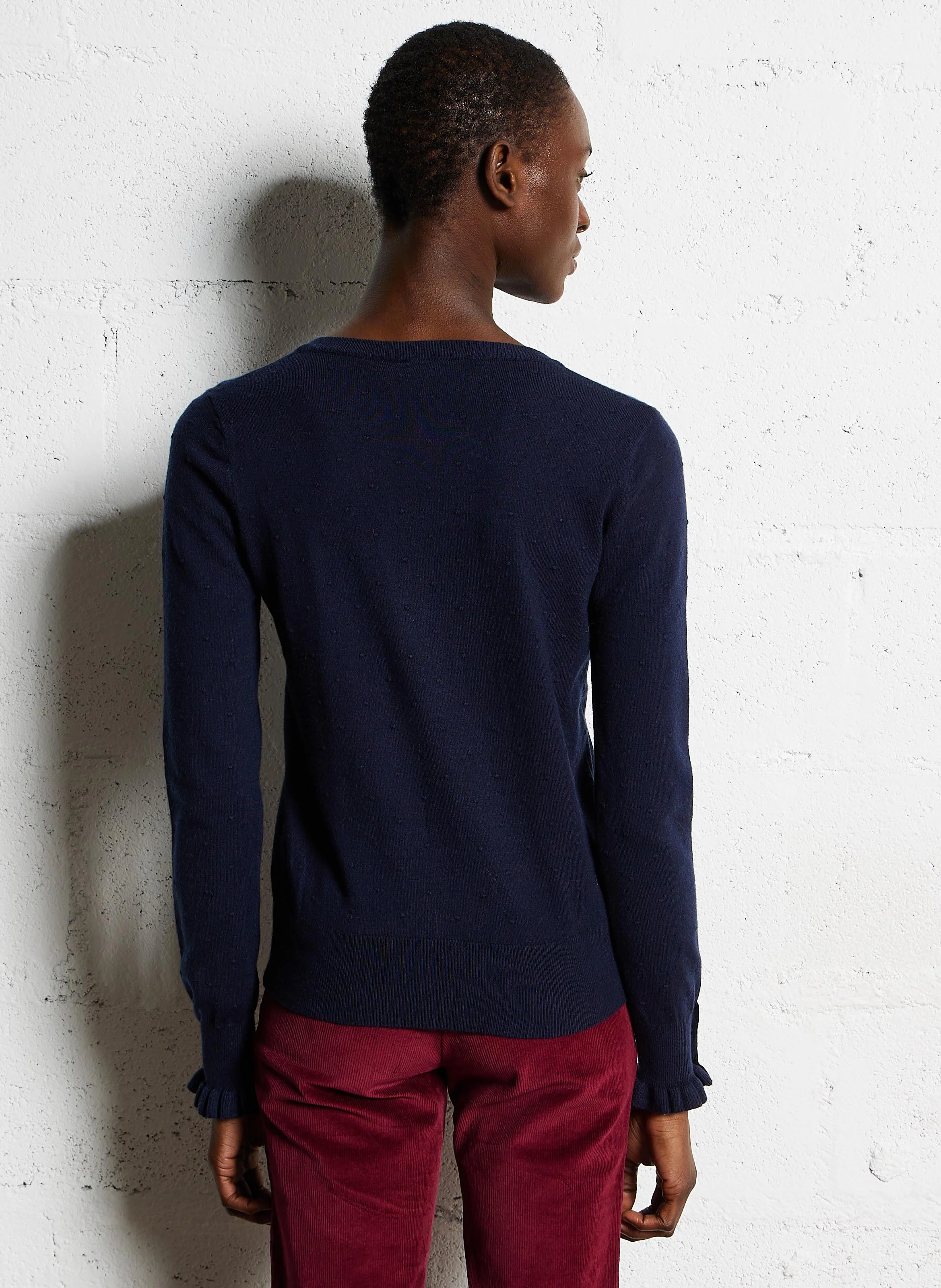 FORINA - Gilet à pois en relief | Bleu