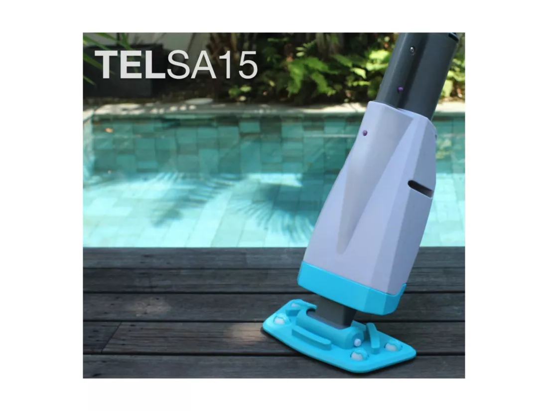 Nettoyeur Manuel Kokido Telsa 15 avec Batterie Rechargeable et Perche de 220 cm pour Piscines et Spas Jusqu'à 5,5 m