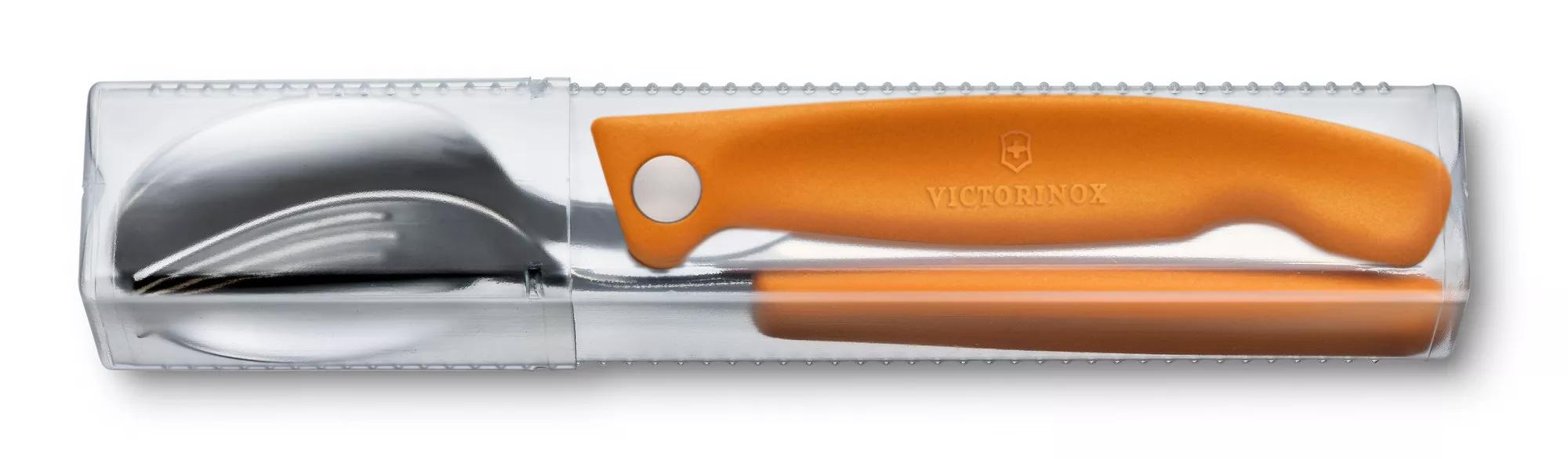 Swiss Classic Set aus Gemüsemesser, Gabel und Löffel-orange