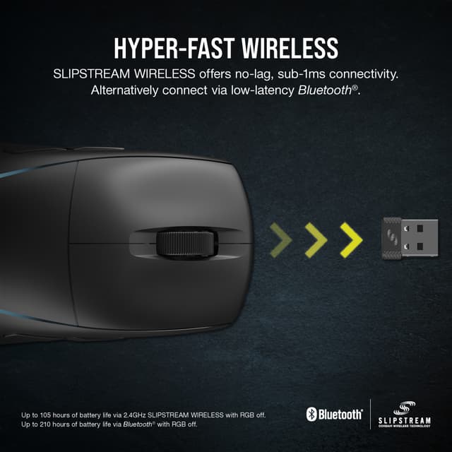 Corsair M75 RGB trådløs gaming-mus (sort)