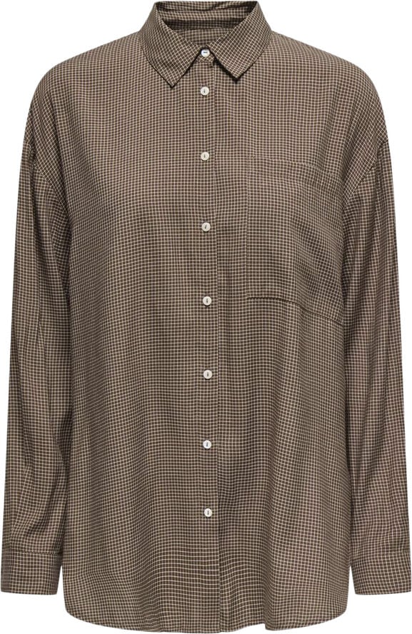 ONLY ONLMAGGIE L/S CHECK SHIRT WVN Mustang/white