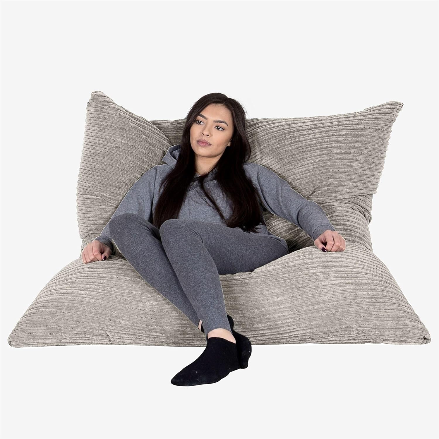 Lounge Pug, Riesen Sitzsack XXL, Sitzkissen, Cord Nerzfarben