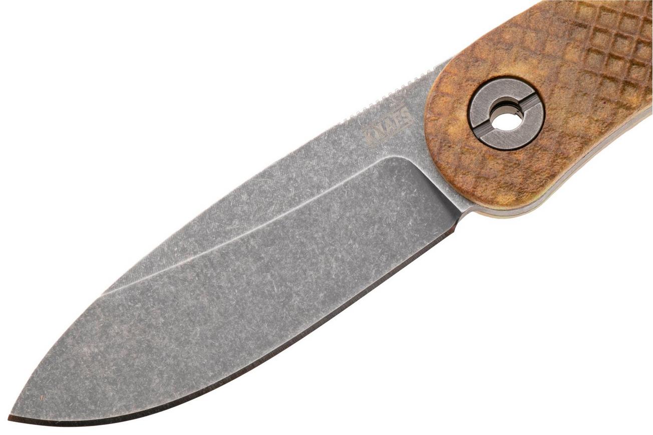 Knafs (Neder)Lander 4, Stroopwafel Scales, Knivesandtools Exclusive vaststaand mes, Ben Petersen design