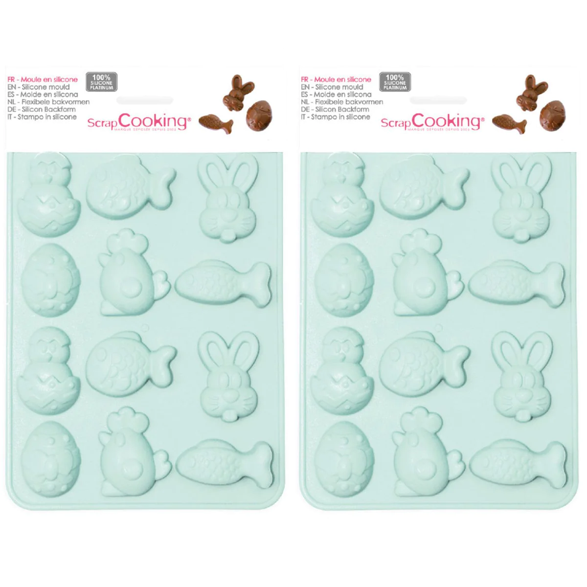 2 moules chocolats de Pâques en silicone Scrapcooking