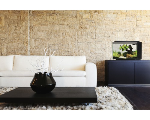 Aquarium Fluval Spec XV 60L met LED-verlichting en filtersysteem, zwart