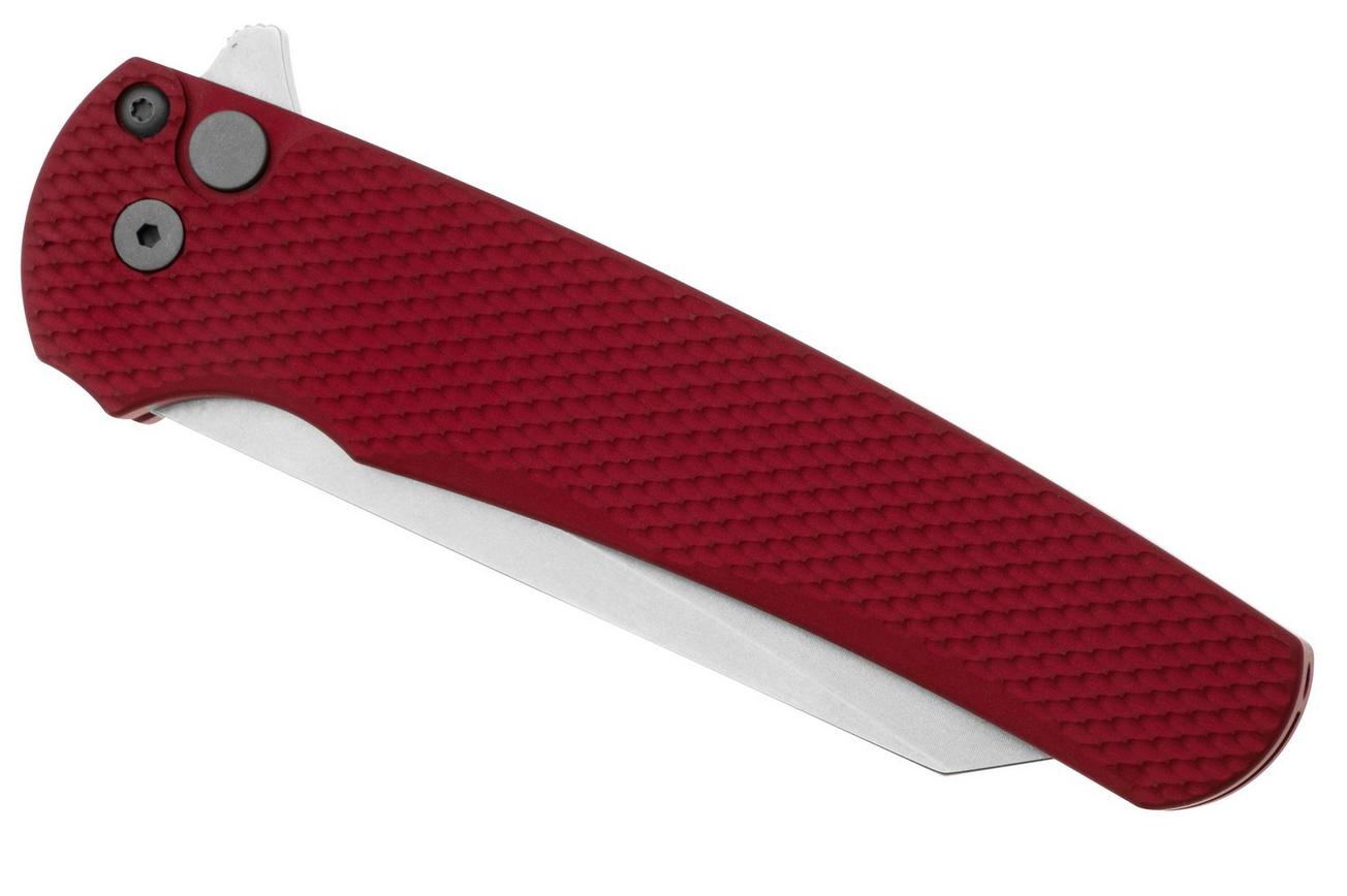 Pro-Tech Malibu 5405-RED Stonewashed MagnaCut Reverse Tanto, Red Aluminum zakmes